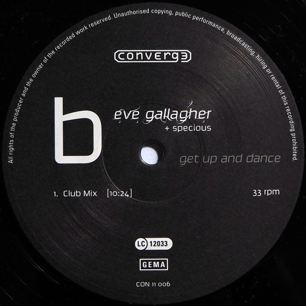 Eve Gallagher + Specious - Get Up And Dance | Converge (Con 11 006) - 4 Eve Gallagher + Specious - Get Up And Dance | Converge (Con 11 006) - 4