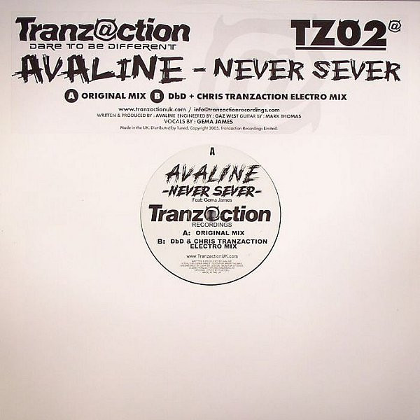 Avaline Feat. Gema James - Never Sever | Tranzaction Recordings (TZ02) - main Avaline Feat. Gema James - Never Sever | Tranzaction Recordings (TZ02) - main