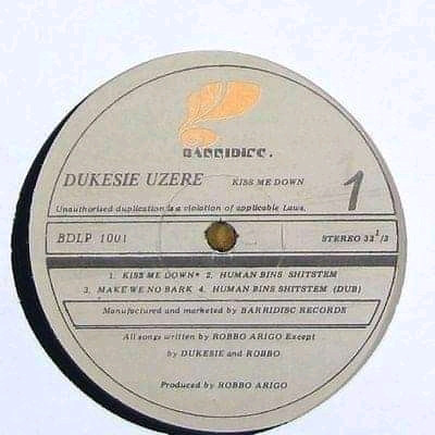Dukesie Uzere - Kiss Me Down | Barridisc Records (BDLP 1001) - 2