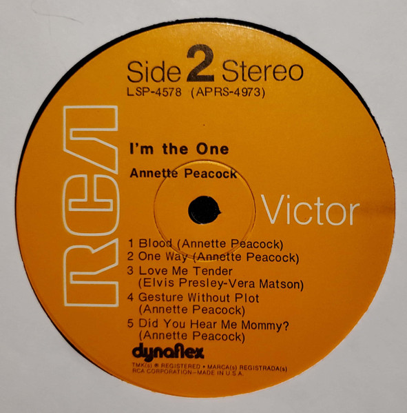 Annette Peacock - I'm The One | RCA Victor (LSP-4578) - 4