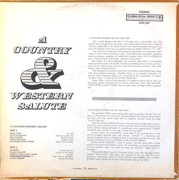 Various - A Country & Western Salute | Columbia Special Products (CSPS 402) - 2