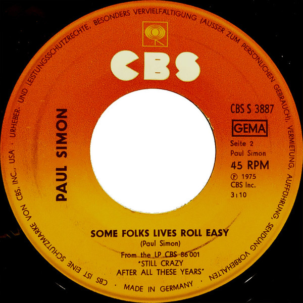 Paul Simon - 50 Ways To Leave Your Lover | CBS (CBS S 3887) - 4