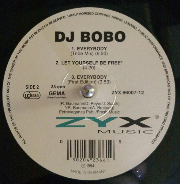 DJ BoBo - Everybody | ZYX Music (ZYX 66007-12) - 2