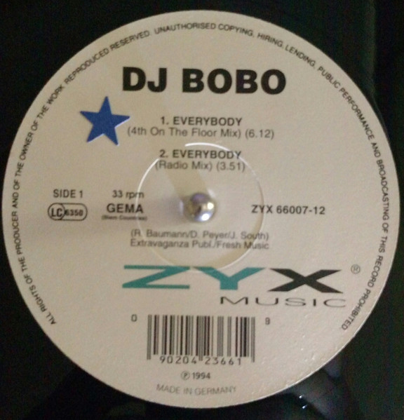 DJ BoBo - Everybody | ZYX Music (ZYX 66007-12) - main