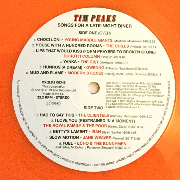 Tim Burgess & Bob Stanley - Tim Peaks (Songs For A Late-Night Diner) | Ace (XXQLP2 063) - 4 Tim Burgess & Bob Stanley - Tim Peaks (Songs For A Late-Night Diner) | Ace (XXQLP2 063) - 4
