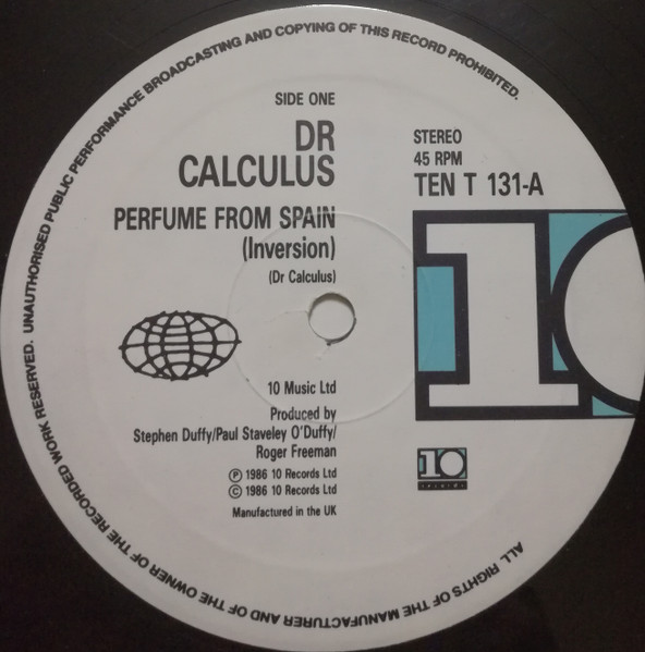 Dr. Calculus - Perfume From Spain | 10 Records (TEN T 131-A) - 2