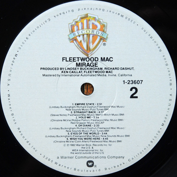 Fleetwood Mac - Mirage | Warner Bros. Records (9 23607-1) - 4 Fleetwood Mac - Mirage | Warner Bros. Records (9 23607-1) - 4