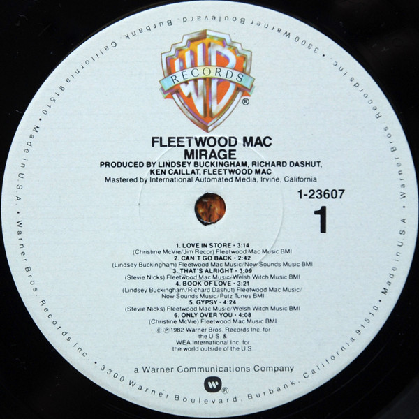 Fleetwood Mac - Mirage | Warner Bros. Records (9 23607-1) - 3 Fleetwood Mac - Mirage | Warner Bros. Records (9 23607-1) - 3
