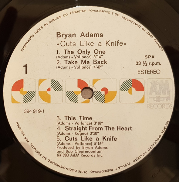 Bryan Adams - Cuts Like A Knife | A&M Records (394 919-1) - 4