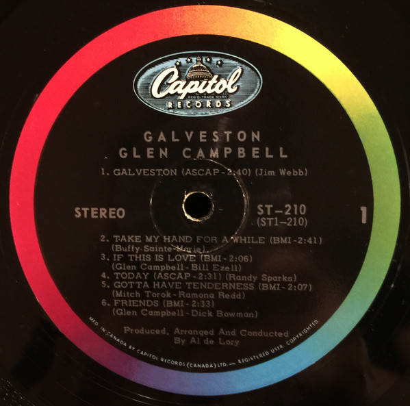 Glen Campbell - Galveston | Capitol Records (ST-210) - 3