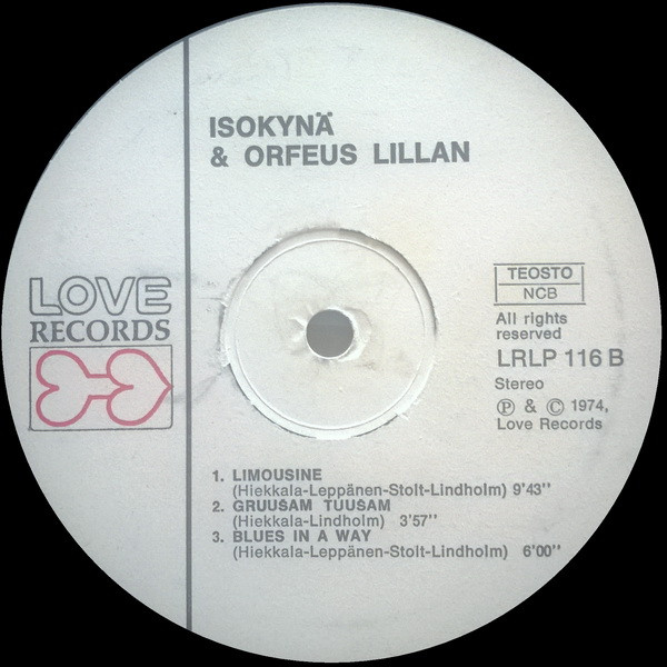 Isokynä Lindholm , Orfeus - Lillan | Love Records (LRLP 116) - 4 Isokynä Lindholm , Orfeus - Lillan | Love Records (LRLP 116) - 4