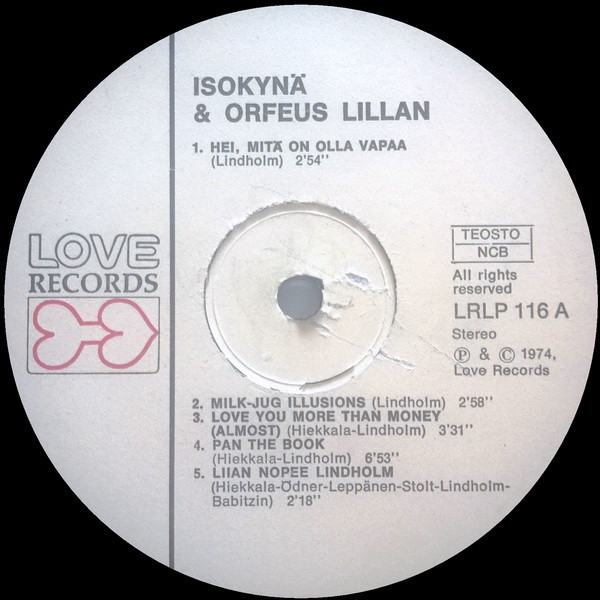 Isokynä Lindholm , Orfeus - Lillan | Love Records (LRLP 116) - 3 Isokynä Lindholm , Orfeus - Lillan | Love Records (LRLP 116) - 3