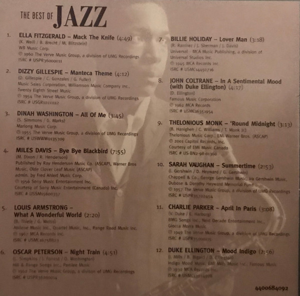 Various - The Best Of Jazz | Universal Music (4400684092) - 2