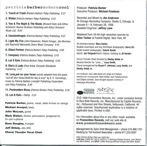 Patricia Barber - Modern Cool | Premonition Records (7243 5 21811 2 4) - 4