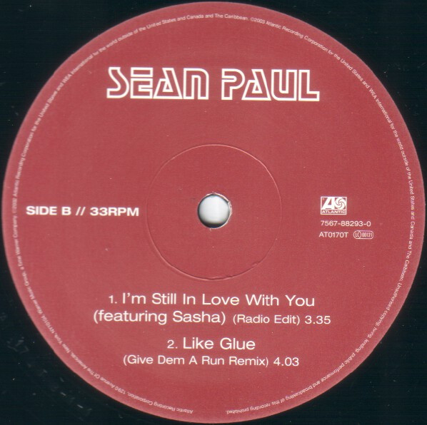 Sean Paul Featuring Sasha - I'm Still In Love With You | Atlantic (AT0170T) - 3