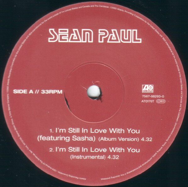 Sean Paul Featuring Sasha - I'm Still In Love With You | Atlantic (AT0170T) - 2