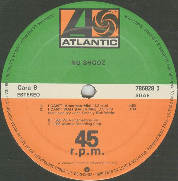 Nu Shooz - I Can't Wait | Atlantic (786828 0) - 3