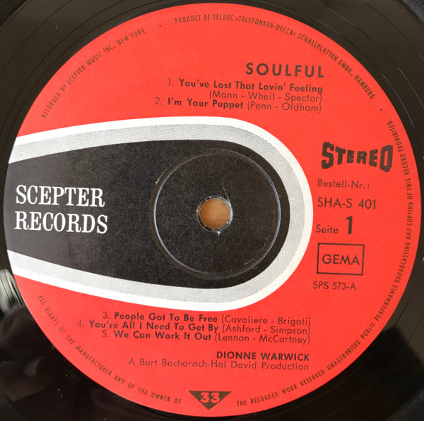 Dionne Warwick - Soulful | Scepter Records (SHA-S 401) - 3