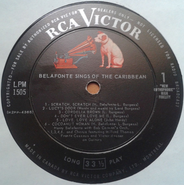 Harry Belafonte - Belafonte Sings Of The Caribbean | RCA Victor (LPM 1505) - 3 Harry Belafonte - Belafonte Sings Of The Caribbean | RCA Victor (LPM 1505) - 3