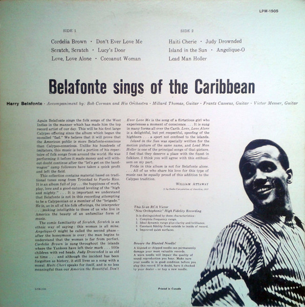Harry Belafonte - Belafonte Sings Of The Caribbean | RCA Victor (LPM 1505) - 2 Harry Belafonte - Belafonte Sings Of The Caribbean | RCA Victor (LPM 1505) - 2