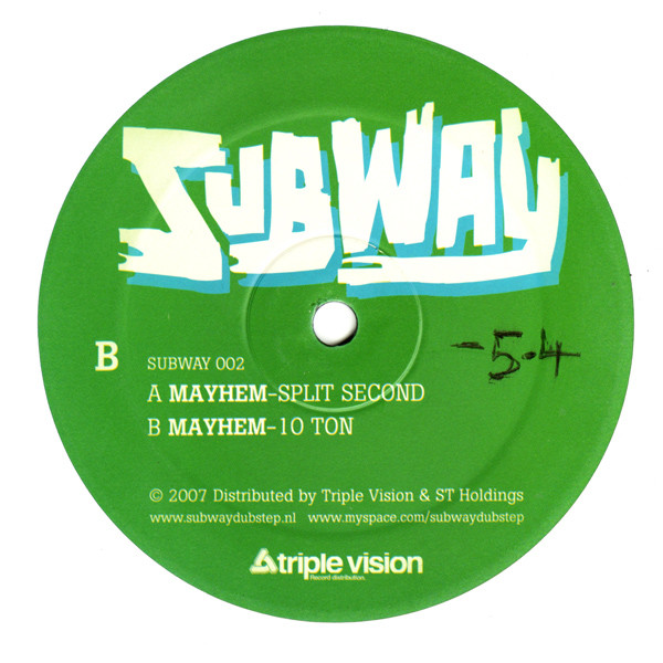 Mayhem - Split Second / 10 Ton | Subway (SUBWAY 002) - 2
