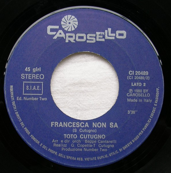 Toto Cutugno - Flash | Carosello (CI 20489) - 4