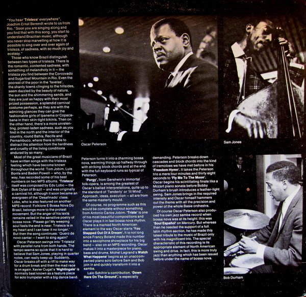 The Oscar Peterson Trio - Tristeza On Piano | MPS Records (20734) - 3 The Oscar Peterson Trio - Tristeza On Piano | MPS Records (20734) - 3