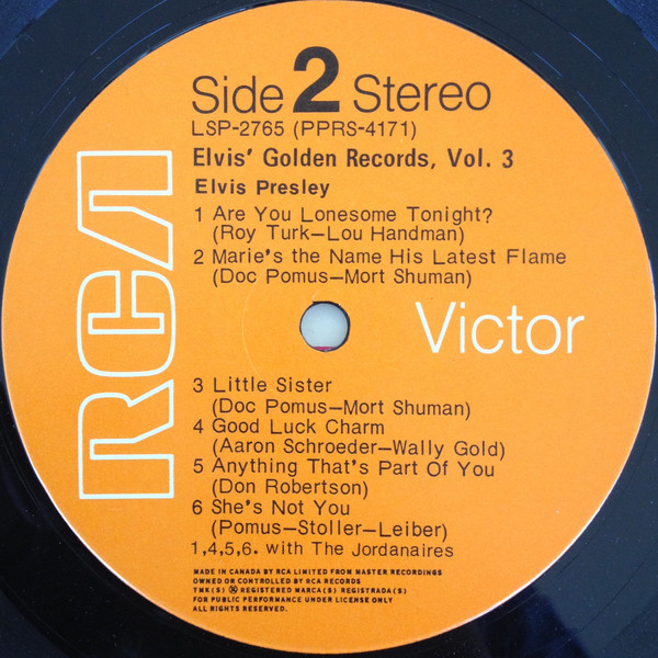 Elvis Presley - Elvis' Golden Records, Volume 3 | RCA Victor (LSP-2765) - 4 Elvis Presley - Elvis' Golden Records, Volume 3 | RCA Victor (LSP-2765) - 4