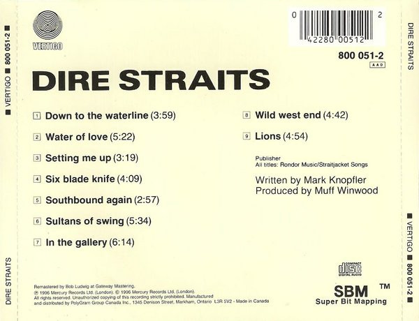 Dire Straits - Dire Straits [CD] | Vertigo (800 051-2) - 3