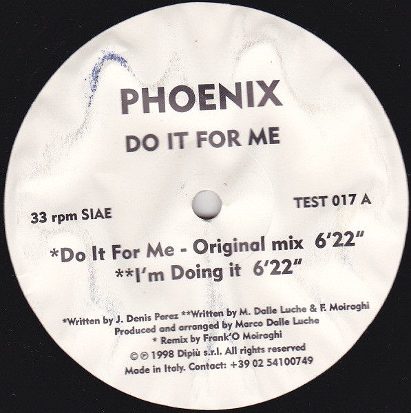 Phoenix - Do It For Me | Dipiù (TEST 017) - main Phoenix - Do It For Me | Dipiù (TEST 017) - main