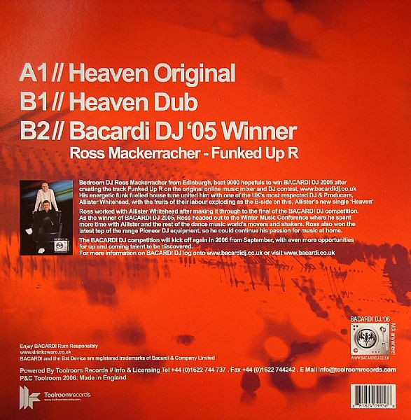 Allister Whitehead Featuring Beverley Skeete / Ross Mackerracher - Heaven / Funked Up R | Toolroom Records (TOOL020) - 2 Allister Whitehead Featuring Beverley Skeete / Ross Mackerracher - Heaven / Funked Up R | Toolroom Records (TOOL020) - 2