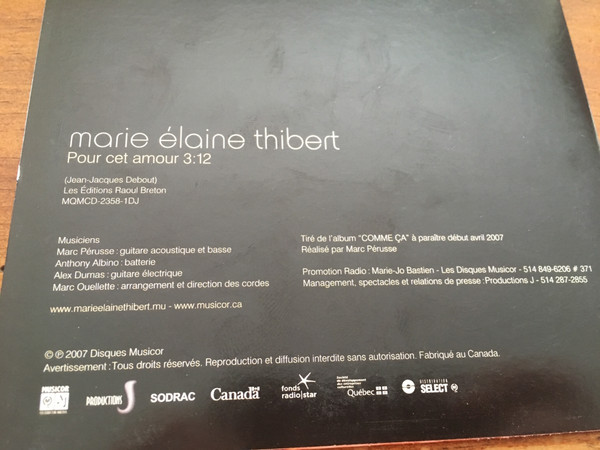Marie Élaine Thibert - Pour Cet Amour | Musicor (MQMCD-2358-1DJ) - 2
