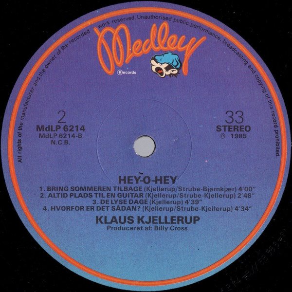 Klaus Kjellerup - Hey-O-Hey | Medley Records (MdLP 6214) - 4