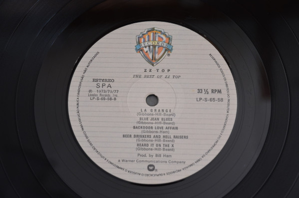 ZZ Top - The Best Of ZZ Top | Warner Bros. Records (LP-S-65-58) - 2