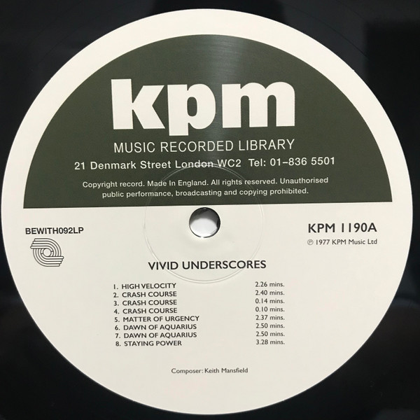 Keith Mansfield - Vivid Underscores LP | Be With Records (BEWITH092LP) - 2 Keith Mansfield - Vivid Underscores LP | Be With Records (BEWITH092LP) - 2