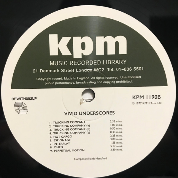 Keith Mansfield - Vivid Underscores LP | Be With Records (BEWITH092LP) - 3 Keith Mansfield - Vivid Underscores LP | Be With Records (BEWITH092LP) - 3