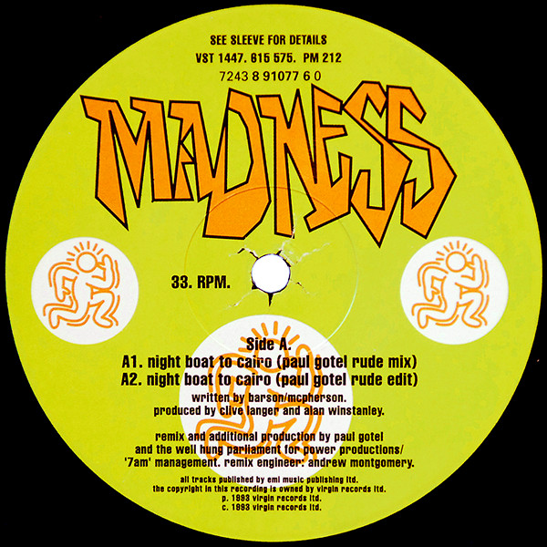 Madness - Night Boat To Cairo | Virgin (VST 1447) - 3