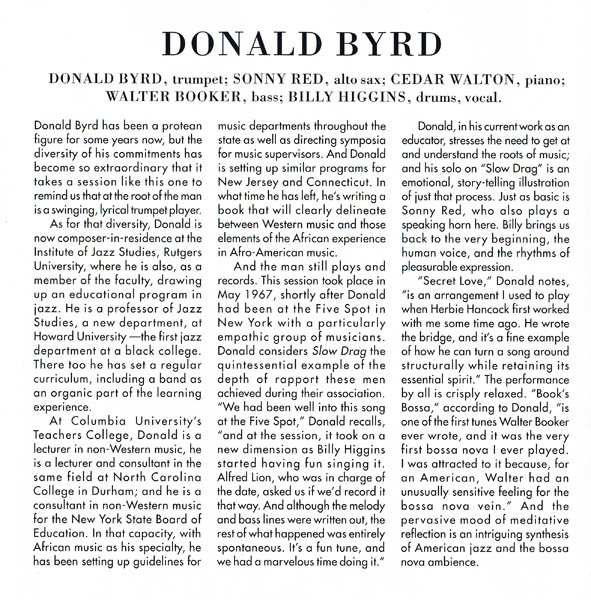Donald Byrd - Slow Drag | Blue Note (7243 5 35560 2 0) - 4
