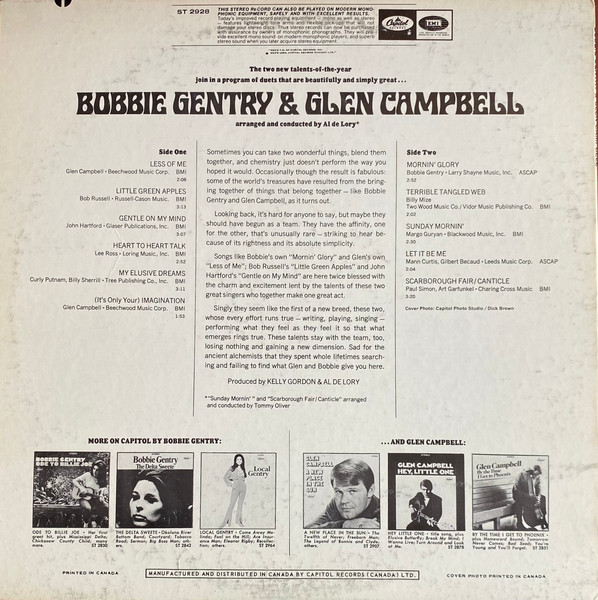Bobbie Gentry And Glen Campbell - Bobbie Gentry & Glen Campbell | Capitol Records (ST 2928) - 2 Bobbie Gentry And Glen Campbell - Bobbie Gentry & Glen Campbell | Capitol Records (ST 2928) - 2