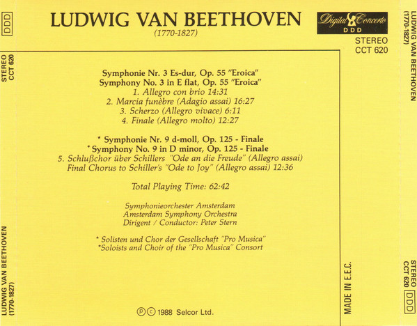 Ludwig van Beethoven - Symphonie Nr. 3 Es-Dur, Op. 55 Eroica - Symphonie Nr. 9 D-Moll, Op. 125 Finale | Digital Concerto (CCT 620) - 2