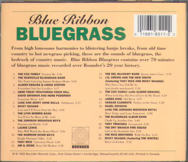 Various - Blue Ribbon Bluegrass | Rounder Records (ROUNDER CD AN 11) - 2