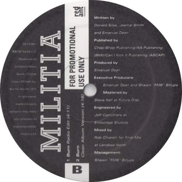 Militia - Burn | Red Ant Entertainment (329 119 006-1) - 2