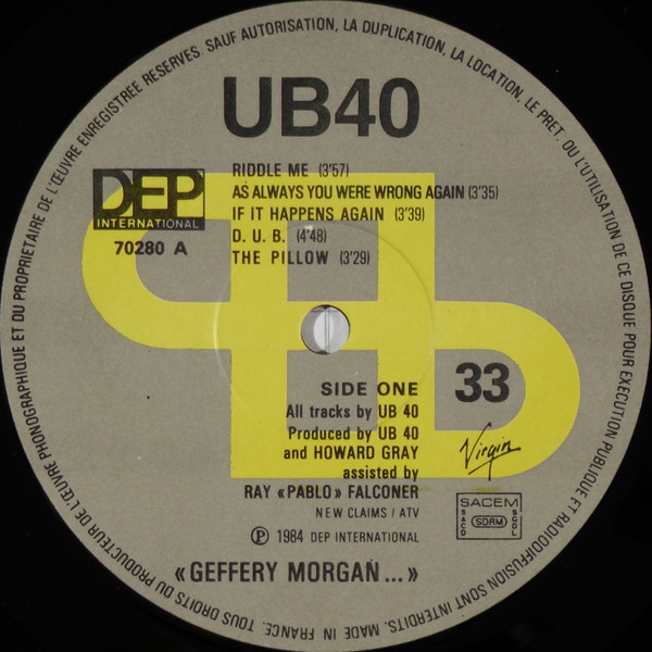 UB40 - Geffery Morgan | DEP International (70 280) - 2 UB40 - Geffery Morgan | DEP International (70 280) - 2