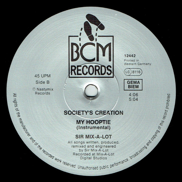 Sir Mix-A-Lot - My Hooptie | BCM Records (BCM 12442) - 4 Sir Mix-A-Lot - My Hooptie | BCM Records (BCM 12442) - 4