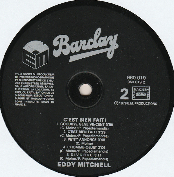 Eddy Mitchell - C'est Bien Fait ! | Barclay (960.019) - 3 Eddy Mitchell - C'est Bien Fait ! | Barclay (960.019) - 3
