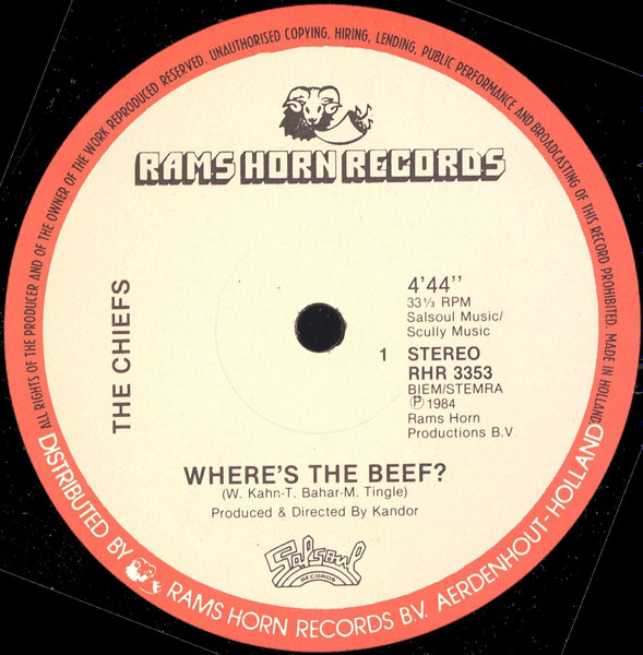 The Chiefs - Where's The Beef? | Rams Horn Records (RHR 3353)