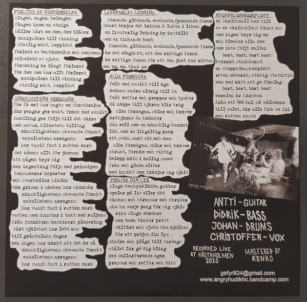 Gefyr - Livsfarlig Ledning 7" | Angry Hudik Records (AHR-018) - 3