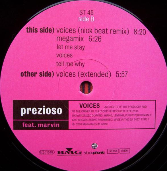Prezioso Feat. Marvin - Voices | Stereophonic (74321 77415 1) - 4 Prezioso Feat. Marvin - Voices | Stereophonic (74321 77415 1) - 4
