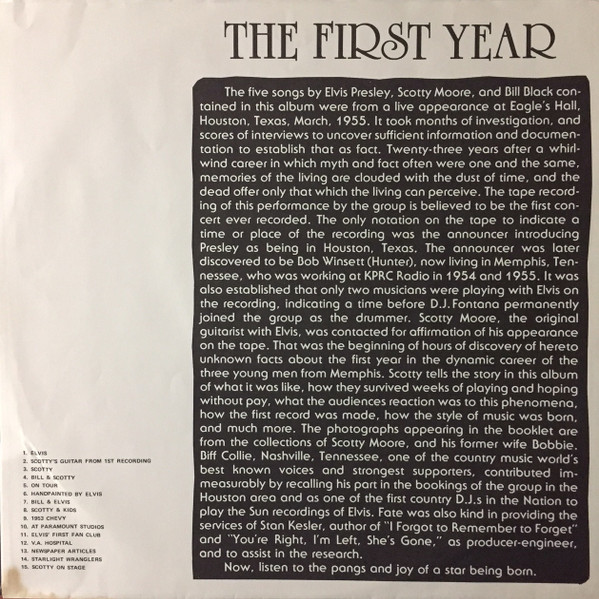 Elvis Presley , Scotty Moore And Bill Black - The First Year | RCA (KXL1-0504) - 4
