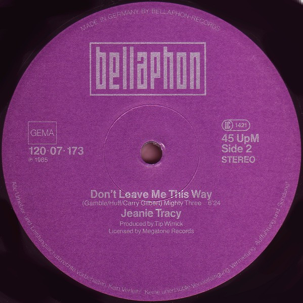 Jeanie Tracy - Don't Leave Me This Way | Bellaphon (120·07·173) - 3